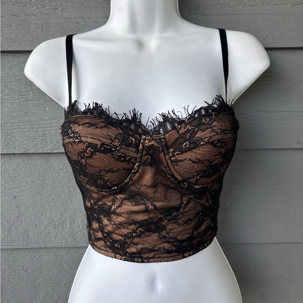 Hera Collection Black and Tan Lace Bustier